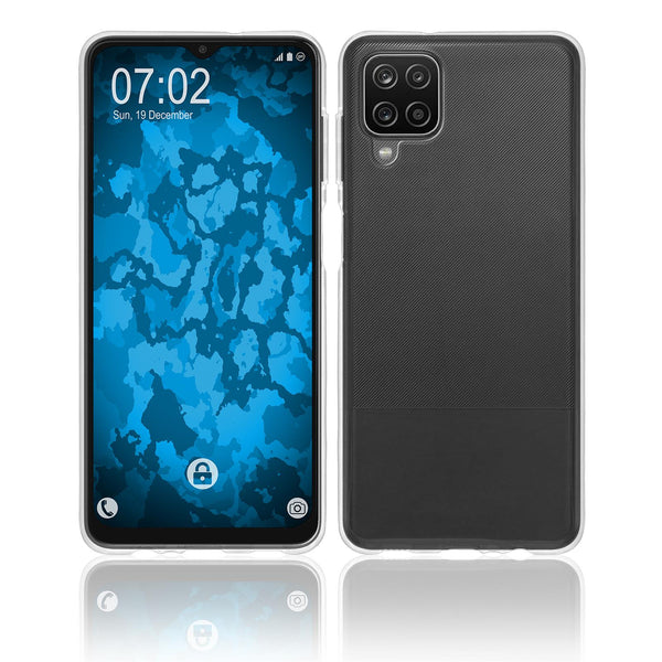 PhoneNatic Case kompatibel mit Samsung Galaxy A12 - Crystal Clear Silikon Hülle crystal-case Cover