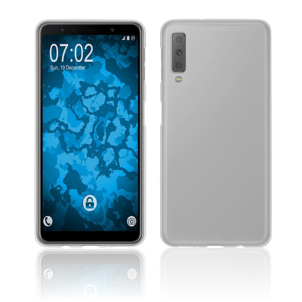 PhoneNatic Case kompatibel mit Samsung Galaxy A7 (2018) - clear Silikon Hülle matt Cover