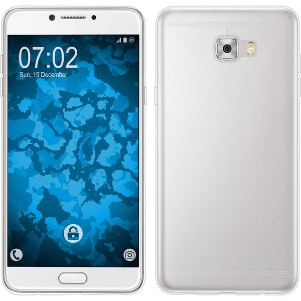 PhoneNatic Case kompatibel mit Samsung Galaxy C5 Pro - Crystal Clear Silikon Hülle transparent + 2 Schutzfolien