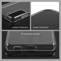 PhoneNatic Case kompatibel mit Samsung Galaxy S21 FE - Schwarz Silikon Hülle crystal-case Cover