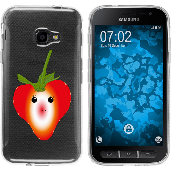 Galaxy Xcover 4 / 4s Silikon-Hülle Sommer Erdbeere M4 Case