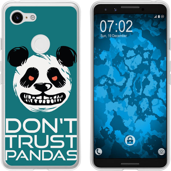 Pixel 3 Silikon-Hülle Crazy Animals Panda M2 Case