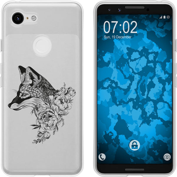 Pixel 3 Silikon-Hülle Floral Fuchs M1-1 Case