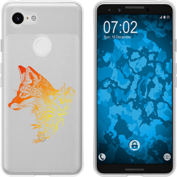Pixel 3 Silikon-Hülle Floral Fuchs M1-2 Case