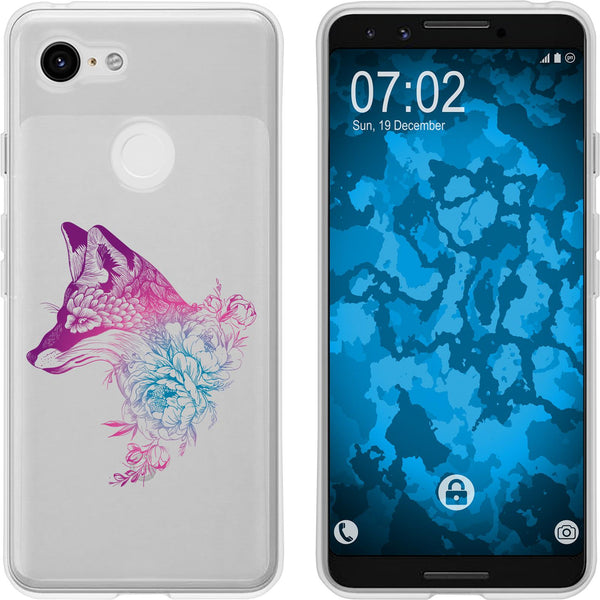 Pixel 3 Silikon-Hülle Floral Fuchs M1-6 Case