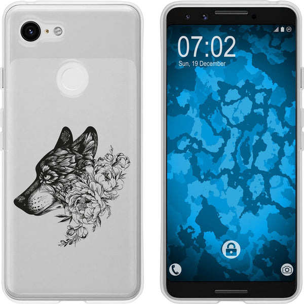 Pixel 3 Silikon-Hülle Floral Wolf M3-1 Case