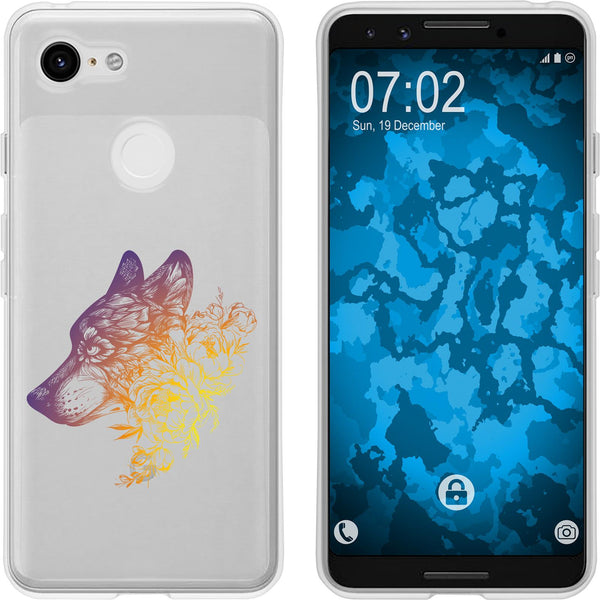Pixel 3 Silikon-Hülle Floral Wolf M3-3 Case