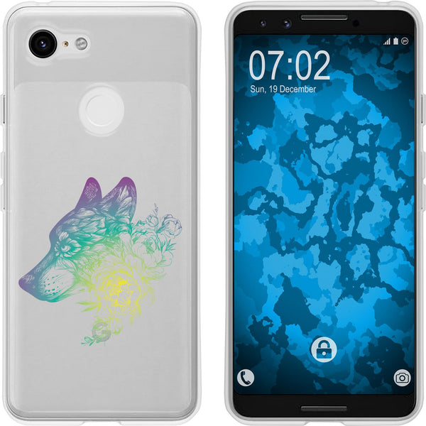 Pixel 3 Silikon-Hülle Floral Wolf M3-4 Case