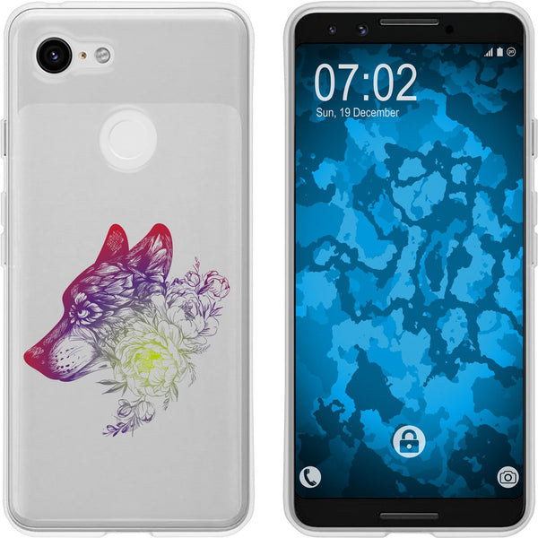 Pixel 3 Silikon-Hülle Floral Wolf M3-5 Case