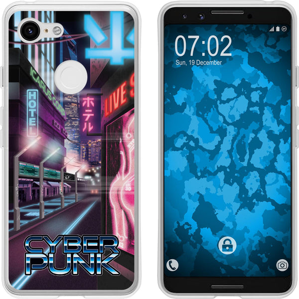 Pixel 3 Silikon-Hülle Retro Wave Cyberpunk.01 M4 Case