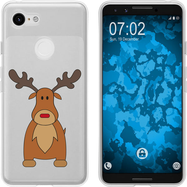 Pixel 3 Silikon-Hülle X Mas Weihnachten Rentier M3 Case