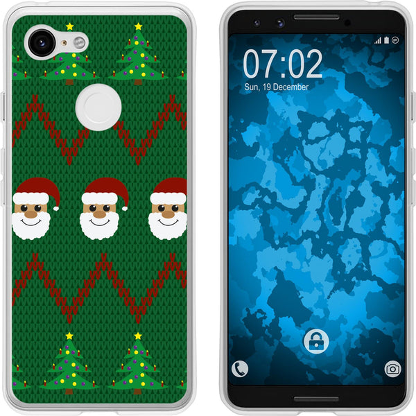 Pixel 3 Silikon-Hülle X Mas Weihnachten X-Mas Sweater M7 Cas