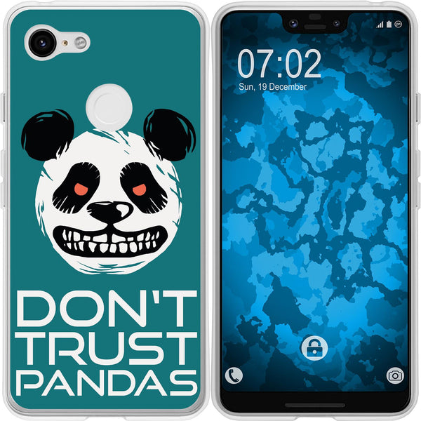 Pixel 3 XL Silikon-Hülle Crazy Animals Panda M2 Case