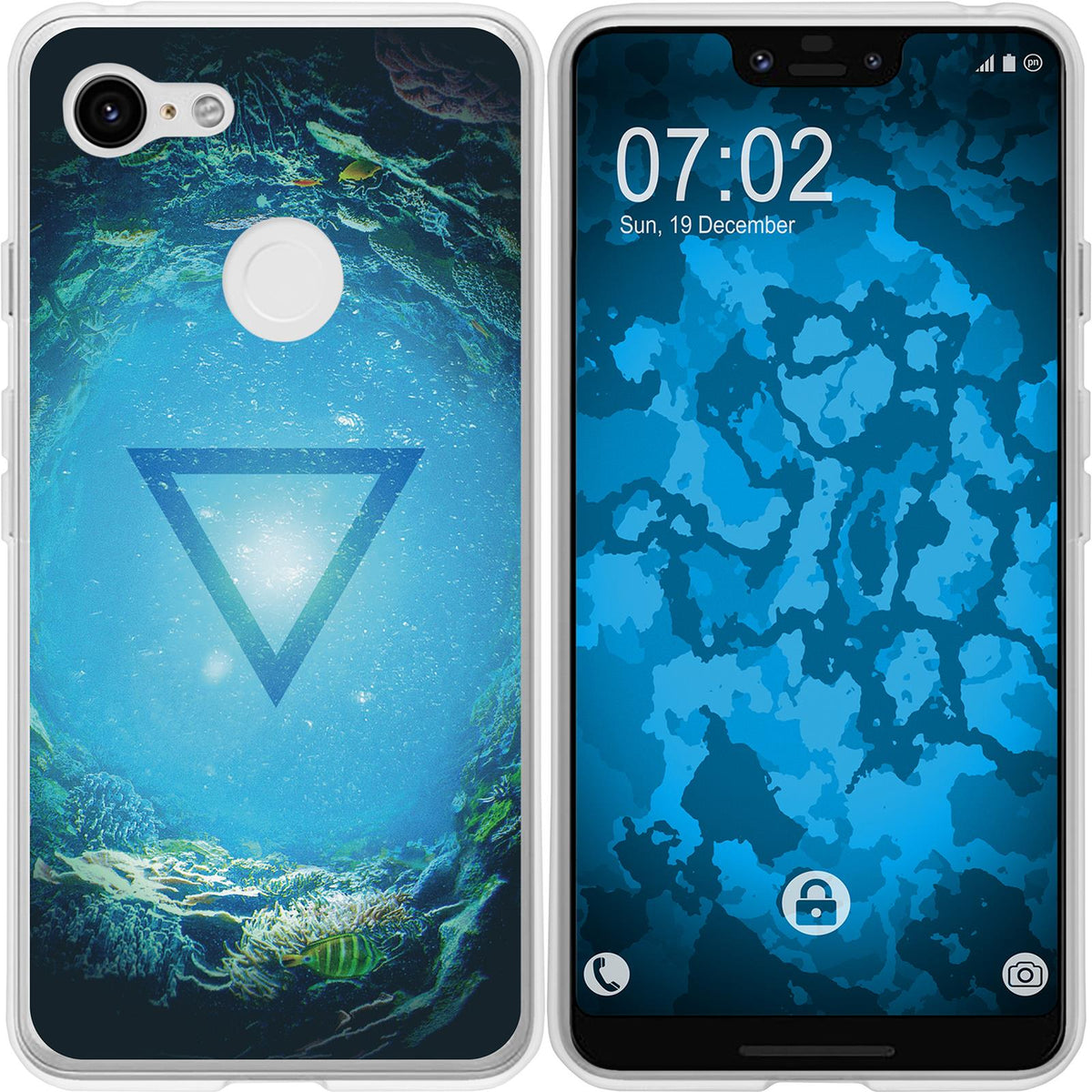 Pixel 3 XL Silikon-Hülle Element Wasser M4 Case