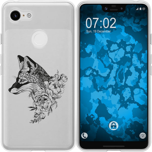 Pixel 3 XL Silikon-Hülle Floral Fuchs M1-1 Case
