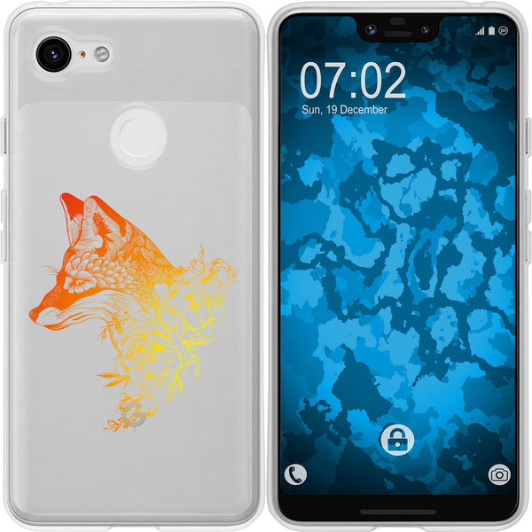 Pixel 3 XL Silikon-Hülle Floral Fuchs M1-2 Case