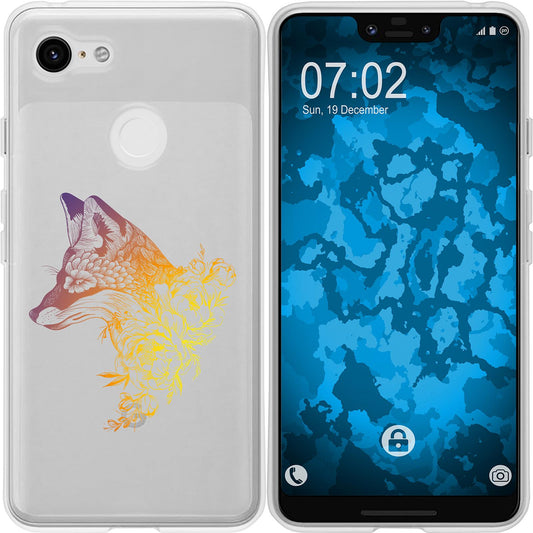 Pixel 3 XL Silikon-Hülle Floral Fuchs M1-3 Case