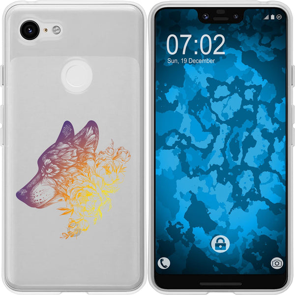 Pixel 3 XL Silikon-Hülle Floral Wolf M3-3 Case