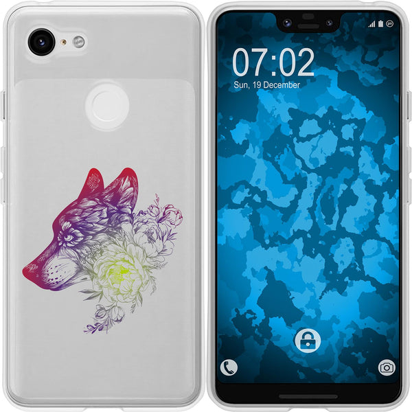 Pixel 3 XL Silikon-Hülle Floral Wolf M3-5 Case