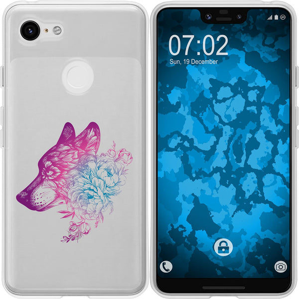 Pixel 3 XL Silikon-Hülle Floral Wolf M3-6 Case
