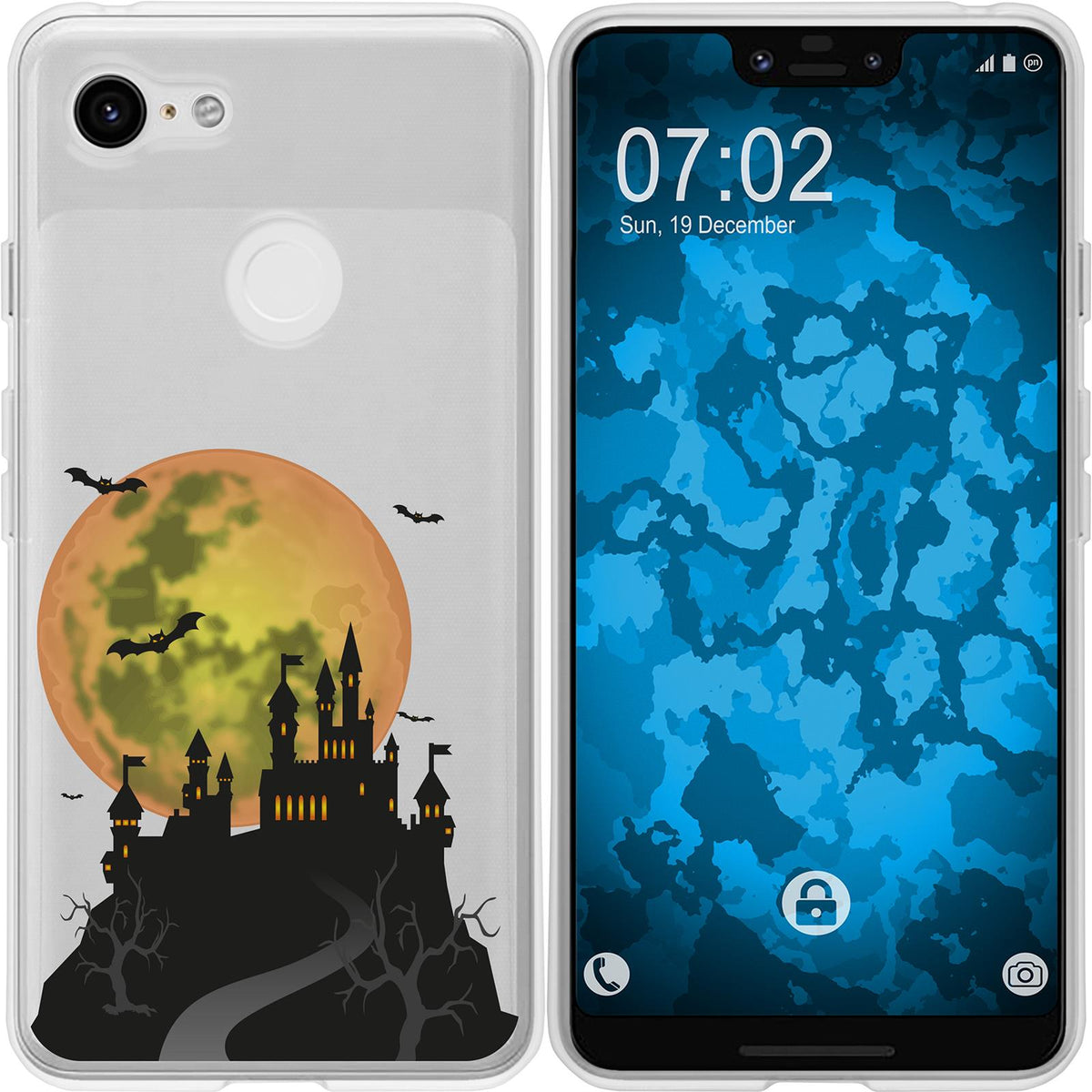 Pixel 3 XL Silikon-Hülle Herbst Spukschloss M4 Case