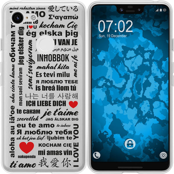 Pixel 3 XL Silikon-Hülle in Love Wörter M4 Case