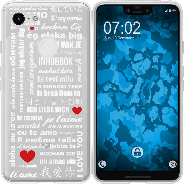 Pixel 3 XL Silikon-Hülle in Love Wörter M5 Case