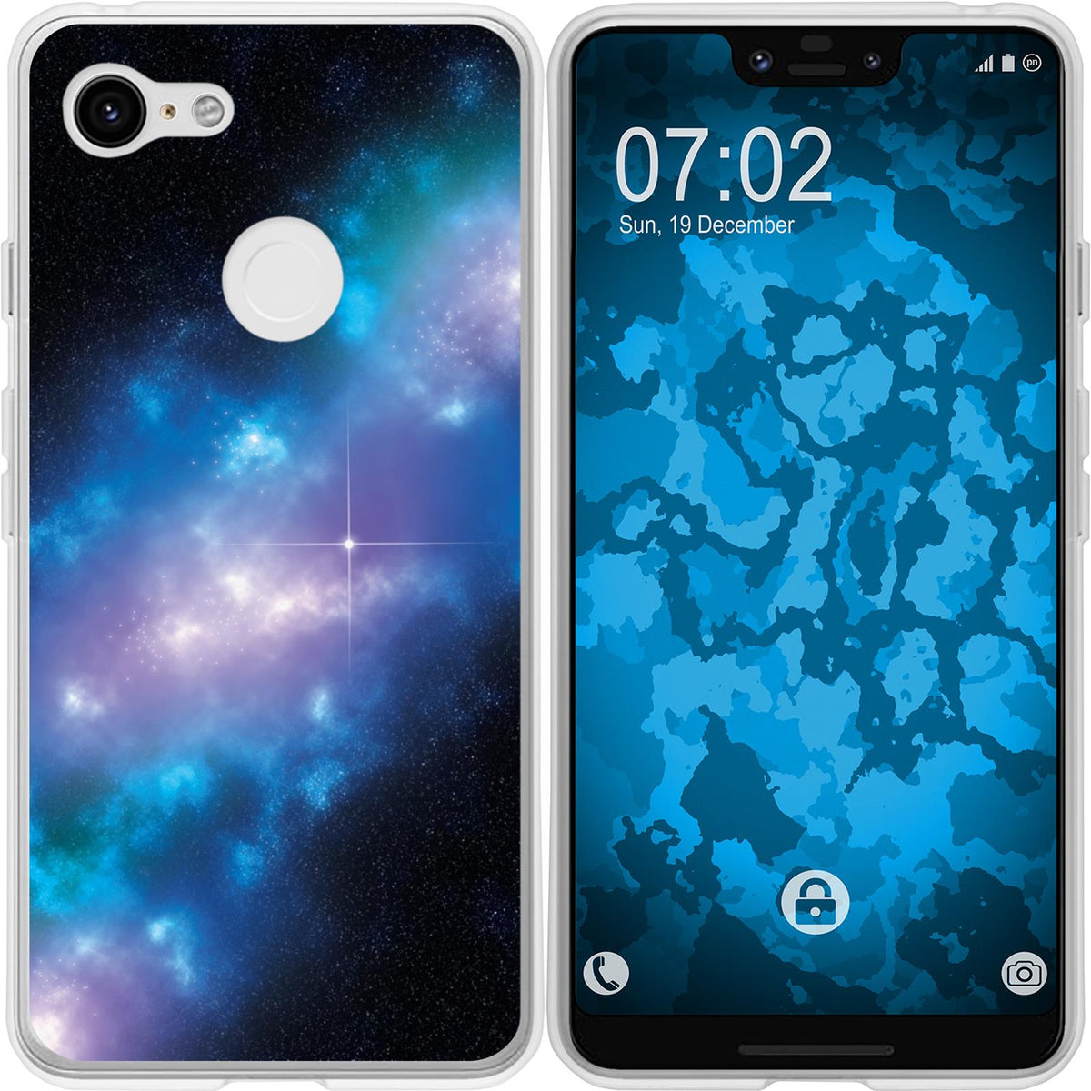 Pixel 3 XL Silikon-Hülle Space Blue Belt M4 Case