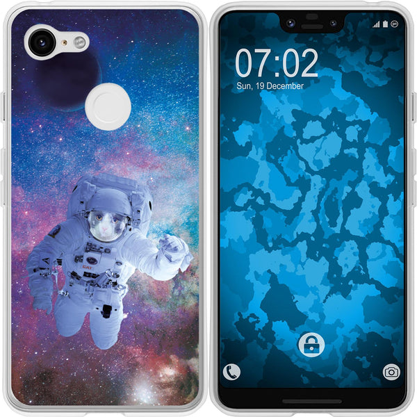 Pixel 3 XL Silikon-Hülle Space Catronaut M5 Case