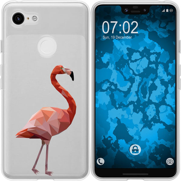Pixel 3 XL Silikon-Hülle Vektor Tiere Flamingo M2 Case