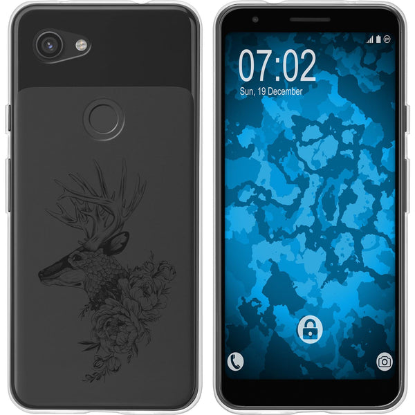 Pixel 3a Silikon-Hülle Floral Hirsch M7-1 Case