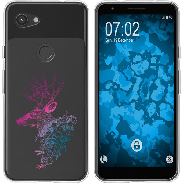 Pixel 3a Silikon-Hülle Floral Hirsch M7-6 Case