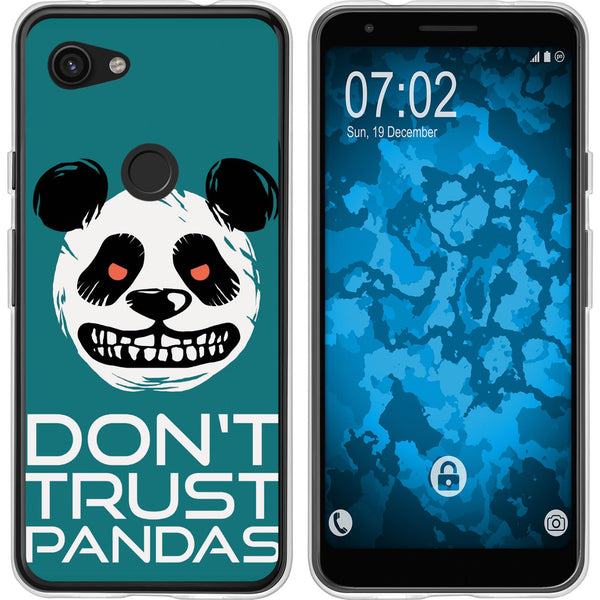 Pixel 3a Silikon-Hülle Crazy Animals Panda M2 Case