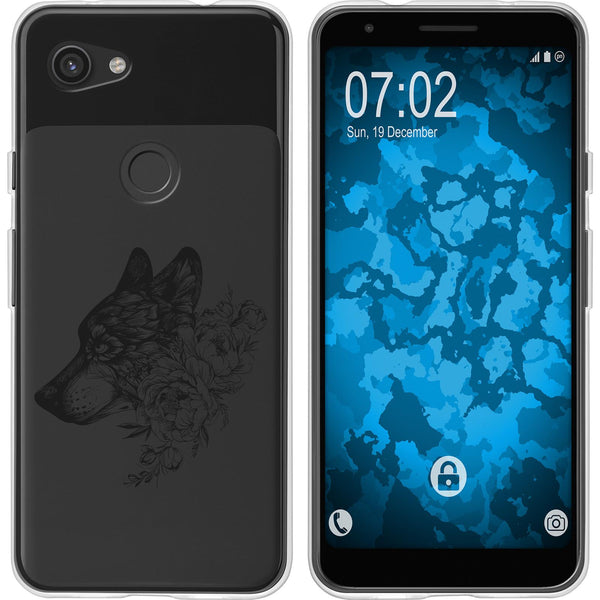 Pixel 3a Silikon-Hülle Floral Wolf M3-1 Case