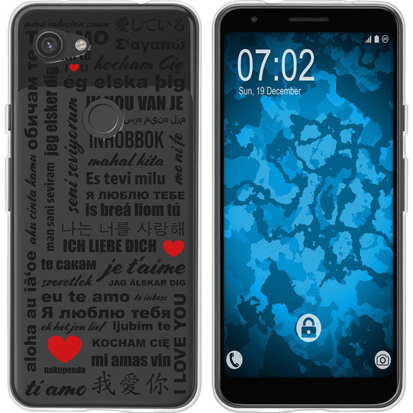 Pixel 3a Silikon-Hülle in Love Wörter M4 Case