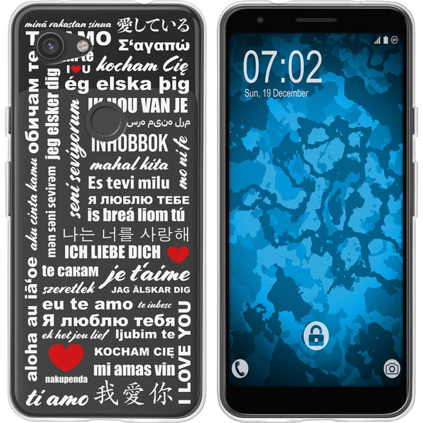 Pixel 3a Silikon-Hülle in Love Wörter M3-4 Case