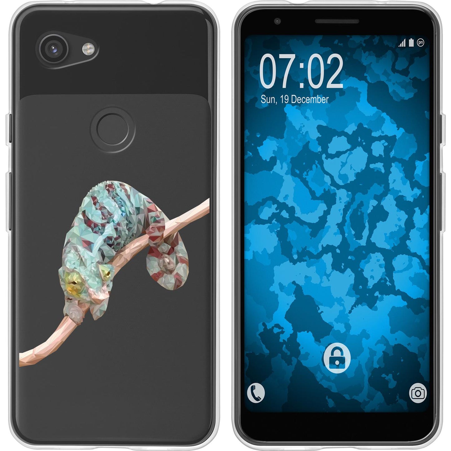 Pixel 3a Silikon-Hülle Vektor Tiere Camelion M7 Case
