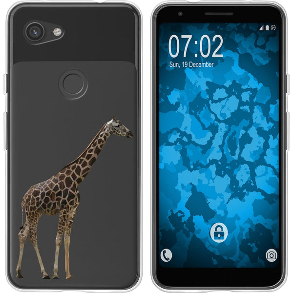 Pixel 3a Silikon-Hülle Vektor Tiere Giraffe M8 Case