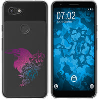 Pixel 3a XL Silikon-Hülle Floral Rabe M4-6 Case