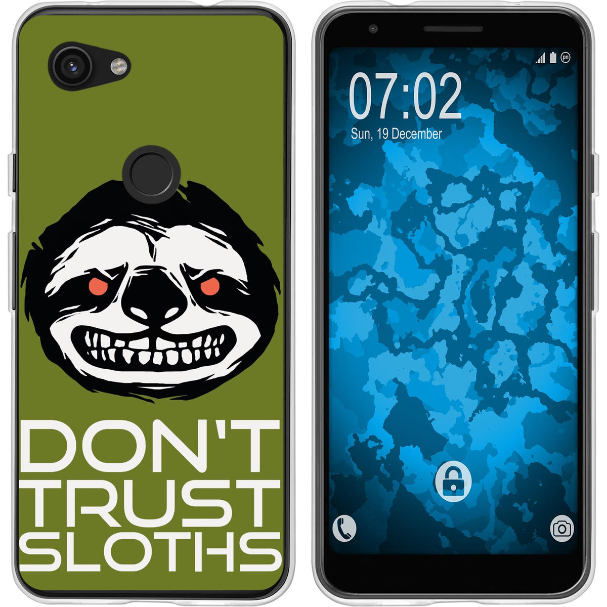 Pixel 3a XL Silikon-Hülle Crazy Animals Faultier M3 Case