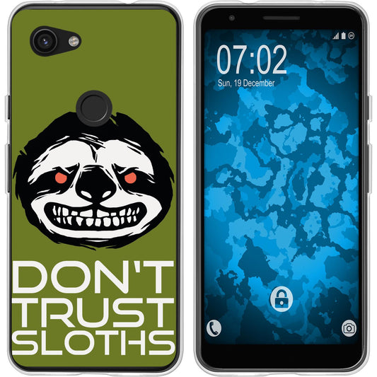 Pixel 3a XL Silikon-Hülle Crazy Animals Faultier M3 Case