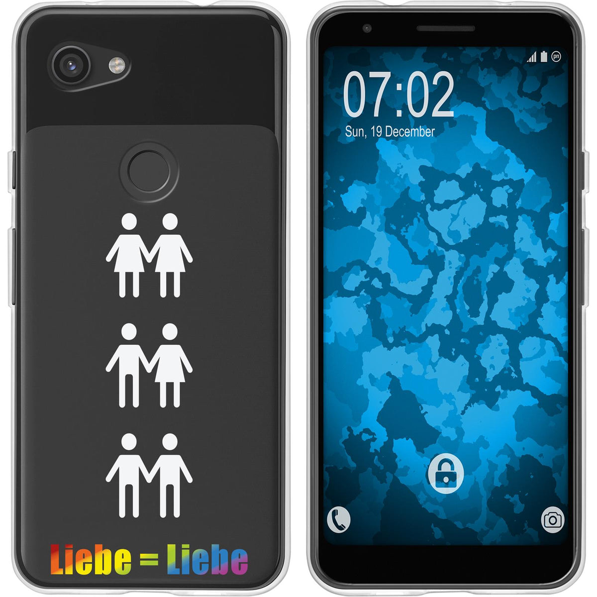 Pixel 3a XL Silikon-Hülle pride Beziehung M1 Case