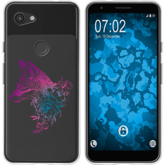 Pixel 3a XL Silikon-Hülle Floral Fuchs M1-6 Case