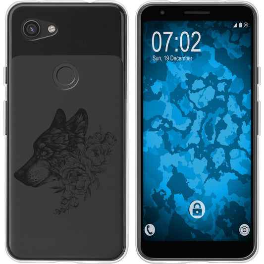 Pixel 3a XL Silikon-Hülle Floral Wolf M3-1 Case
