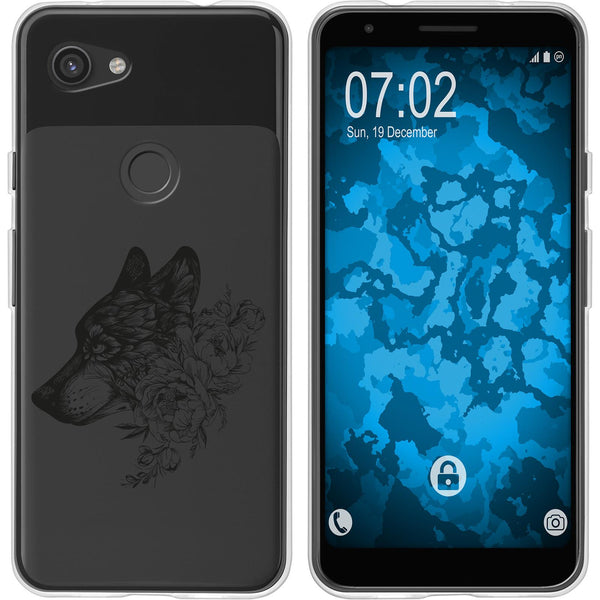 Pixel 3a XL Silikon-Hülle Floral Wolf M3-1 Case