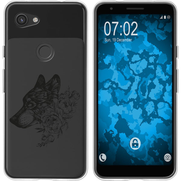 Pixel 3a XL Silikon-Hülle Floral Wolf M3-1 Case