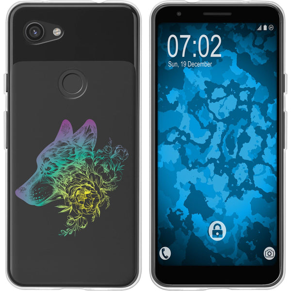 Pixel 3a XL Silikon-Hülle Floral Wolf M3-4 Case