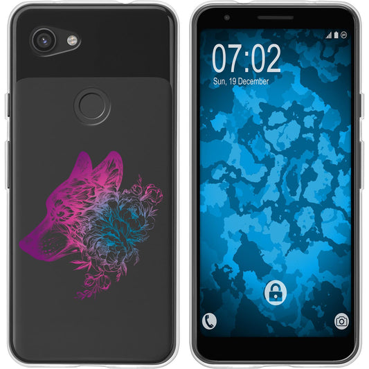 Pixel 3a XL Silikon-Hülle Floral Wolf M3-6 Case