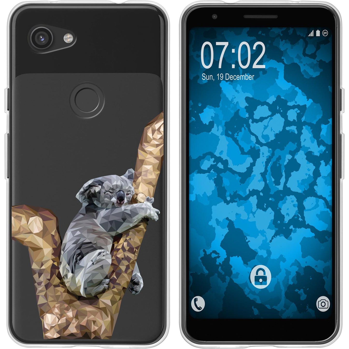 Pixel 3a XL Silikon-Hülle Vektor Tiere Koala M9 Case