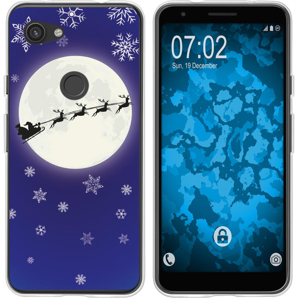 Pixel 3a XL Silikon-Hülle X Mas Weihnachten Santa - Snowflak